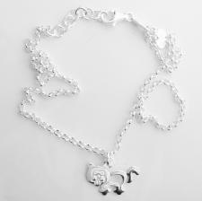 Collana argento pendente gatto