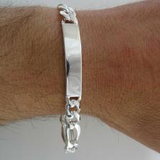 925 silver ID bracelet figaro chain