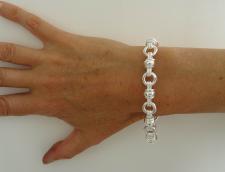 925 solid silver link bracelet italy