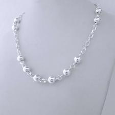 Made in italy sterling silver bead necklace 8mm 