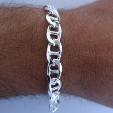 Sterling silver men's flat marina bracelet 9mm 