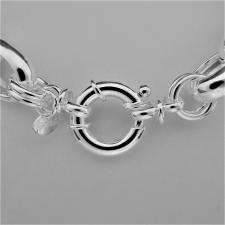 Sterling silver oval rolo link necklace 15mm hollow chain