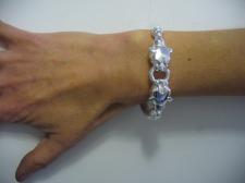 Sterling silver panther bangle bracelet.