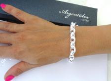 Bracciale catena ovale e barretta in argento 925