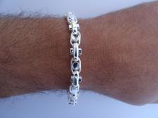 Handmade solid silver bracelet made in Italy