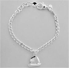 Silver bracelet with sailboat charm