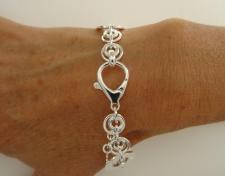 Sterling silver Greek key link bracelet 