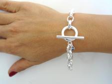 Bracciale argento rolo' ovale godronato