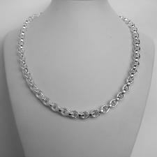 Silver oval rolo necklace