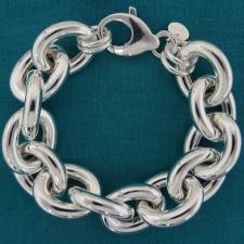 Grande bracciale argento forzatina ovale - Bracciali classici in argento