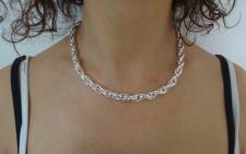 Handmade silver chain made in italy arezzo