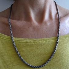 925 sterling silver oxidized box chain necklace 3.6mm