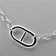 Sterling silver anchor chain toggle necklace 