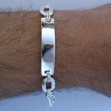 Sterling silver men's id bracelet 