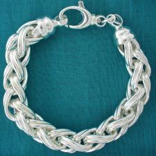 Gioiello in argento 925, bracciale catena spiga Palmier grande.