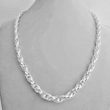 Solid 925 sterling silver graduated loose rope chain necklace 7-5mm.