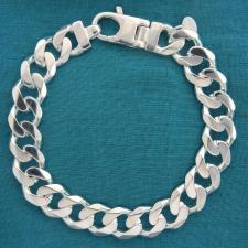 Sterling silver men's curb bracelet 12mm