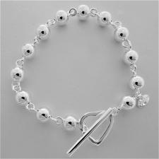 Sterling silver beaded toggle bracelet 8mm