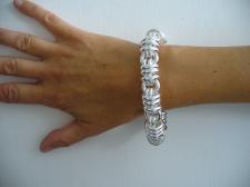 Women's sterling silver bracelet round link bracelet