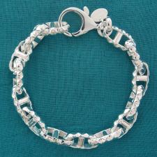 Bracciale catena marina traversino in argento 925