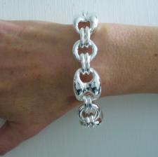 Bracciale in argento 925 donna - catena maglia marinara 20mm