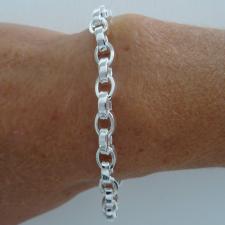Silver chain oval rolo link bracelet 6mm