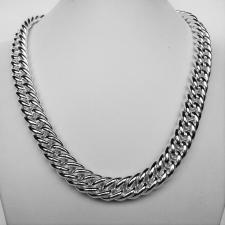 Sterling silver hollow double curb link necklace 12mm.