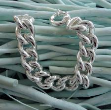 Sterling silver curb bracelet 16mm