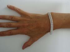 925 silver herringbone link chain bracelet italy