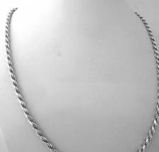 Solid 925 silver Rope chain necklace 3mm made in italy