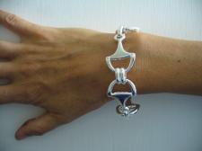 Silver bracelet with horsebit, made in Italy