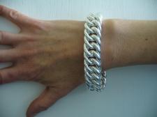 Double curb bracelet in sterling silver