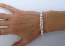 Oval belcher bracelet in sterling silver