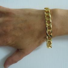 Diamond cut curb bracelet in sterling silver with 18 kt gold plating