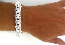 Bracciale da uomo catena panther in argento 925 massiccio