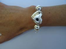 Bracciale argento cuore bombato