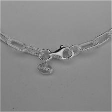 925 silver textured link necklace made in Tuscany