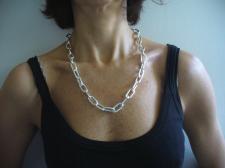 Collana maglia allungata in argento 925