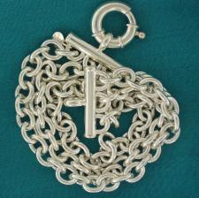 Sterling silver triple chain bracelet. Hollow chain.
