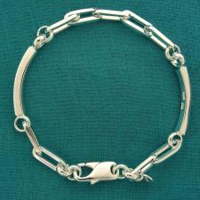 925 silver bracelet rectangular link chain