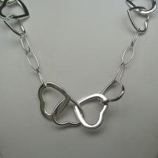 Sterling silver heart link chain necklace