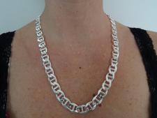 925 sterling silver flat marina chain necklace 12mm