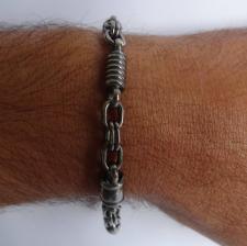 Oxidized 925 sterling silver men's bracelet