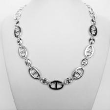 Solid sterling silver anchor chain necklace