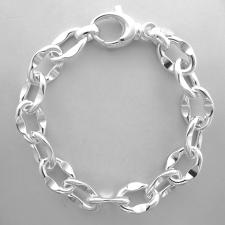 Solid 925 silver link bracelet made in italy