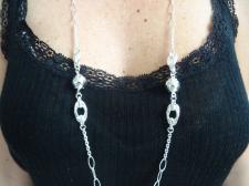 Long sterling silver necklace cm 100
