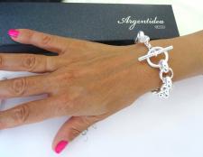 Bracciale chiusura a barretta e catena tonda in argento 925