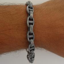 Oxidized silver link bracelet