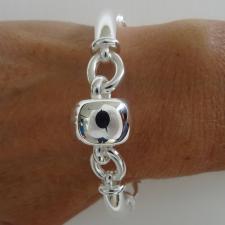 925 silver bracelet with barilotto link 18mm.