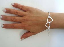 Bracciale con cuori in argento 925 massiccio